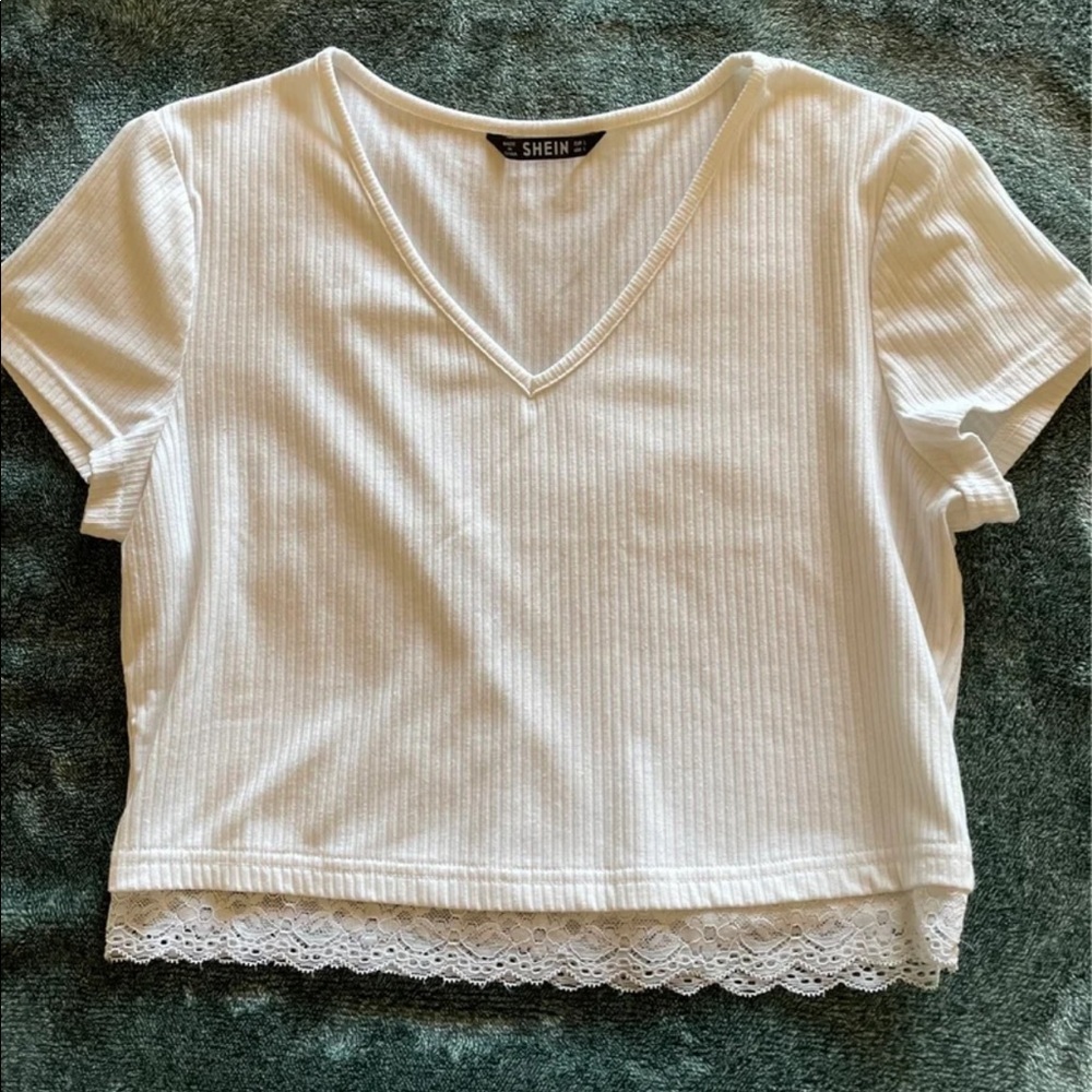 white lace tee